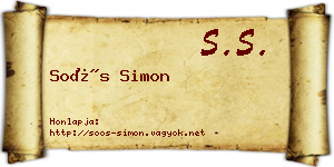 Soós Simon névjegykártya