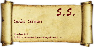 Soós Simon névjegykártya