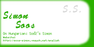 simon soos business card